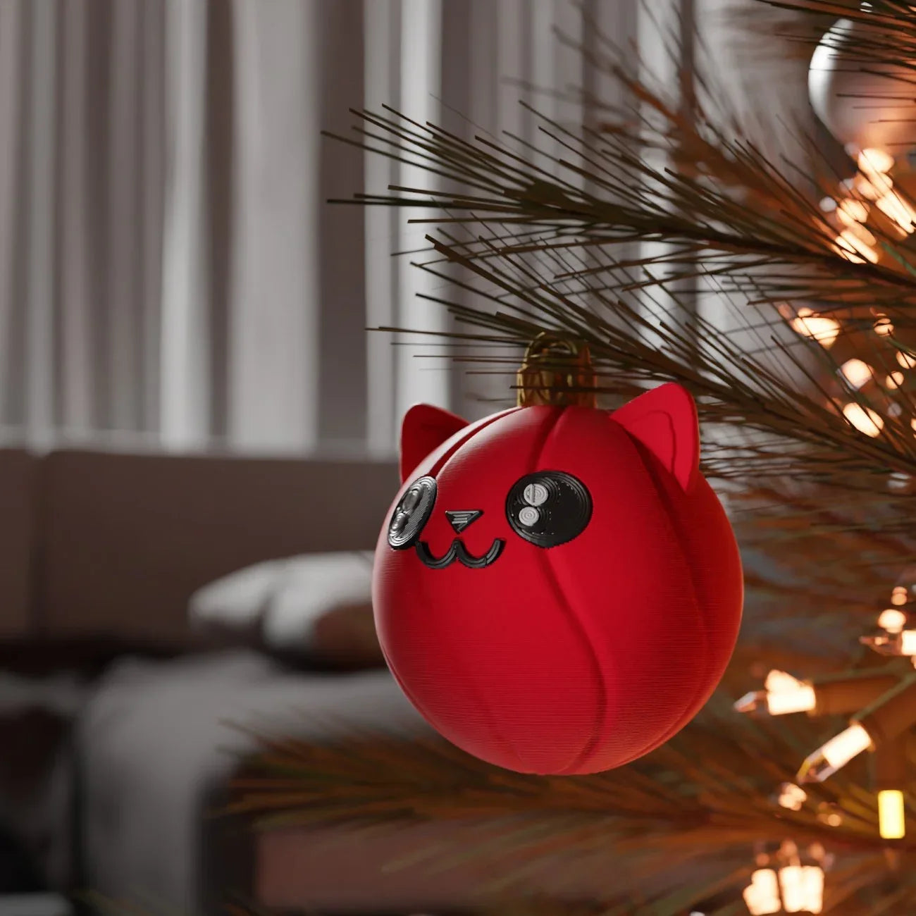 3D Utskrift - 3D Design -3dbutik.se Kattälskares julgransprydnad..