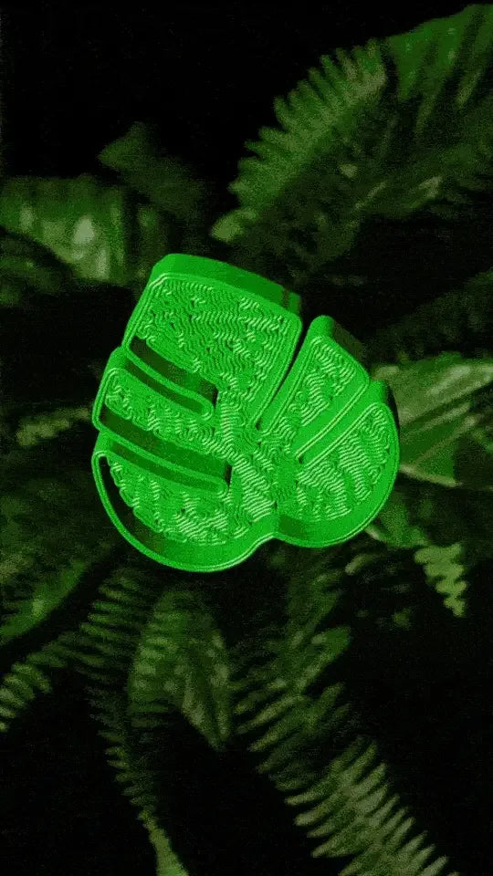 3D Utskrift - 3D Design -3dbutik.se MONSTERA LEAF SMYCKESBRICKA..