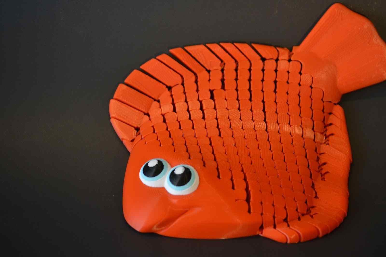 3D Utskrift - 3D Design Slapp flundra – Artikulerande fisk