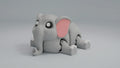 3D Utskrift - 3D Design Elefant - Ledad nyckelringsfigur