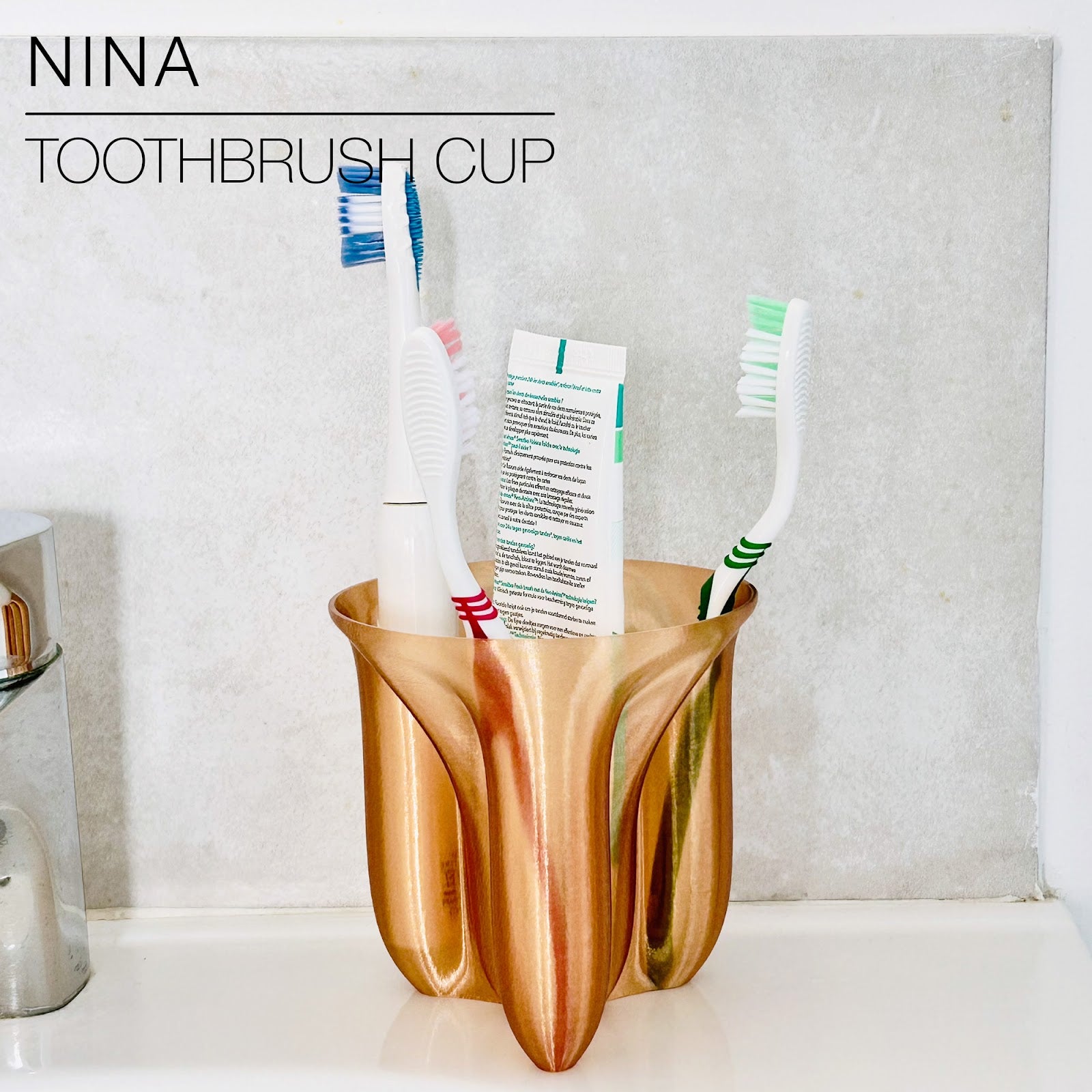 3D Utskrift - 3D Design -3dbutik.se NINA | Tandborstkopp..